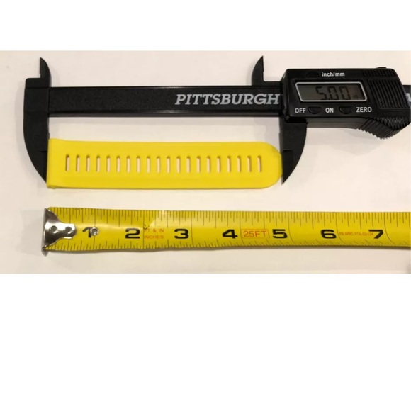 Watch Band 25mm Yellow Blk Silicone Rubber Replacement Nixon 51-30 Strap Garmin - Picture 9 of 11